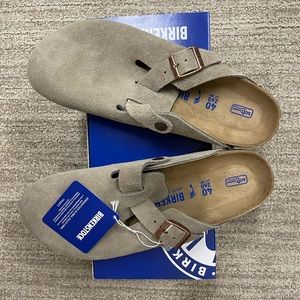 Birkenstock Boston Suede Leather Taupe NWT 38 40